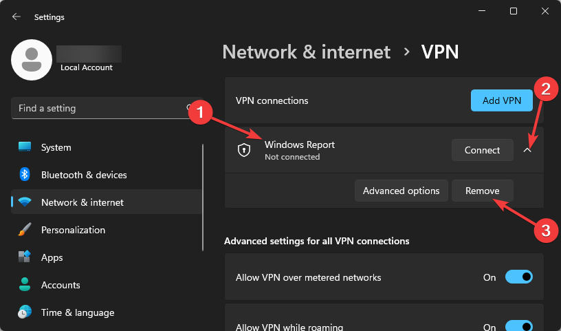 VPN entfernen
