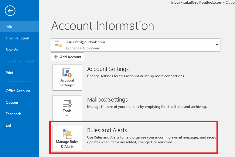 Как да импортирате или експортирате правила в Outlook 16