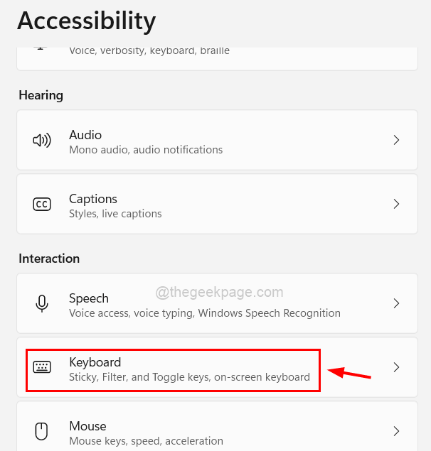 إمكانية الوصول إلى لوحة المفاتيح 11zon