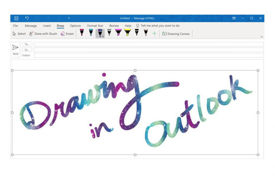 Du kan nu använda fingret eller pennan för att bläcka i dina e-postmeddelanden i Outlook