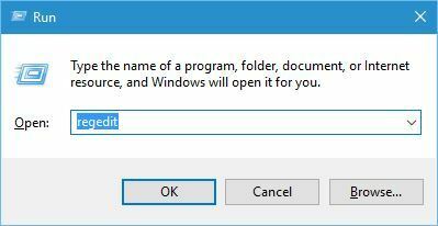 Nie można uzyskać dostępu do pliku danych programu Outlook regedit run window