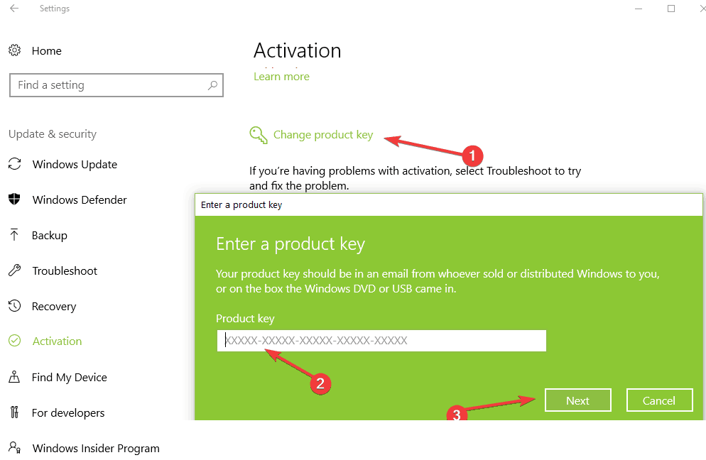 apstipriniet Windows 10 produkta atslēgu