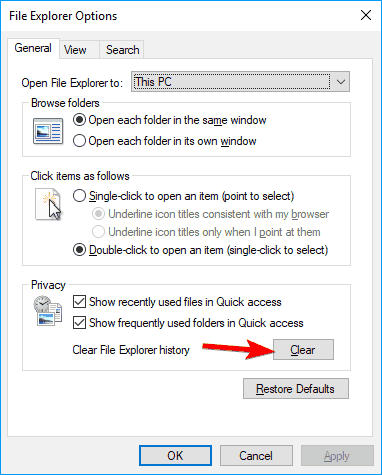 File Explorer reagerer ikke
