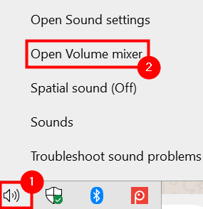 فتح Volume Mixer Min