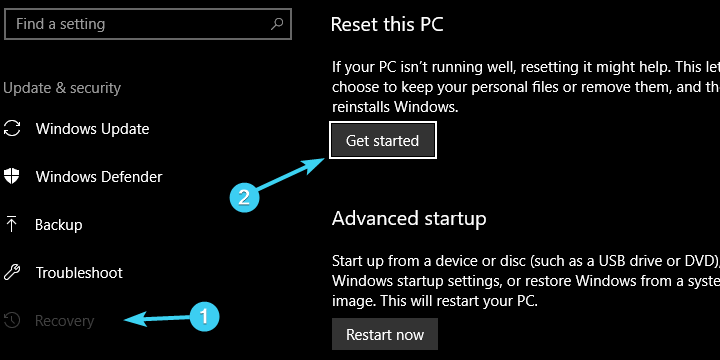 Windows 10 ვერ პოულობს აღდგენის წერტილს
