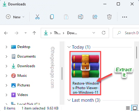 Възстановяване на извлечение от снимки на Windows Мин