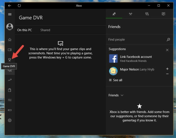 Live-TV aufzeichnen Windows 10 Xbox-Spiel DVR 2