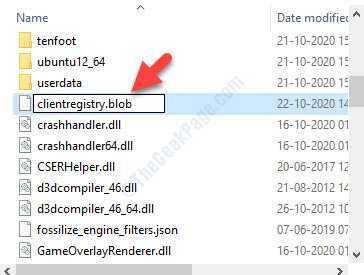 File Explorer C draiviprogrammi failid (x86) Steam Clientregistryold.blob