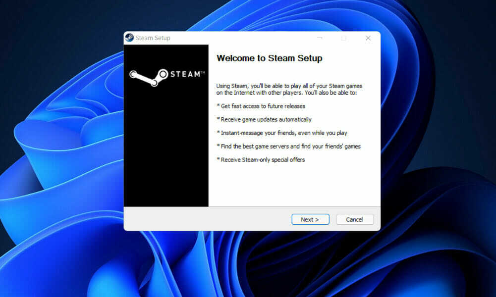 Inštalácia steam-install discord zlyhala v systéme Windows 11