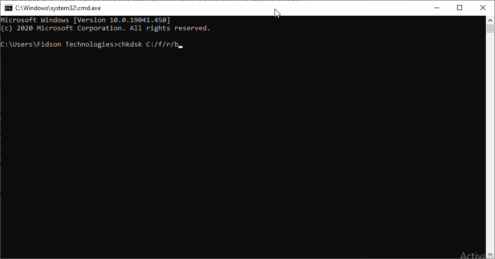 chkdsk Windows 11 точка зупинки досягнута