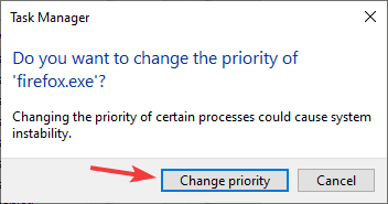 promjena prioriteta upravitelj zadataka postavljanje prioriteta prozora 10