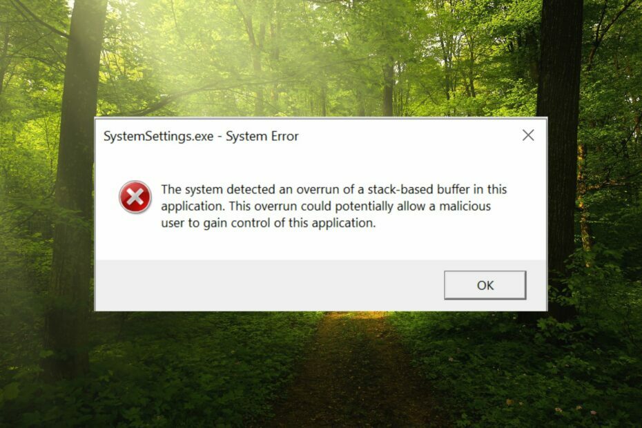 Errore SystemSettings.exe
