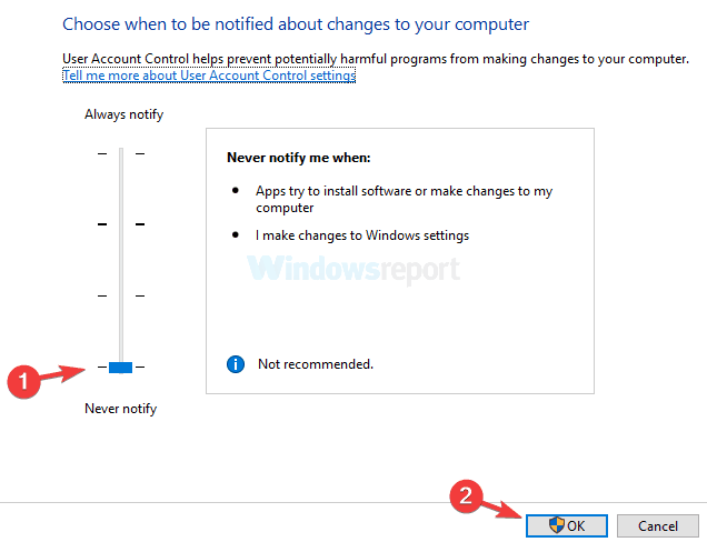 Hata 740, istenen işlem için Windows 10 yükseltmesi gerektiriyor