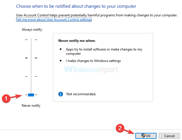 خطأ 740 تتطلب العملية المطلوبة رفع نظام التشغيل Windows 10