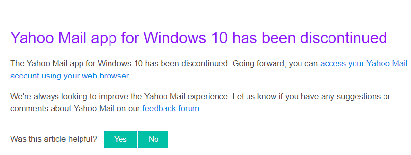 Laden Sie die Yahoo Mail-App Windows Store herunter