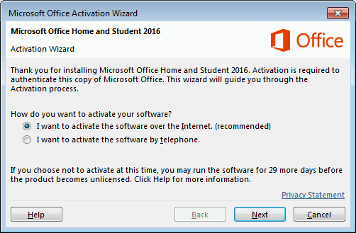 Microsofti kontori aktiveerimisviisard 2007