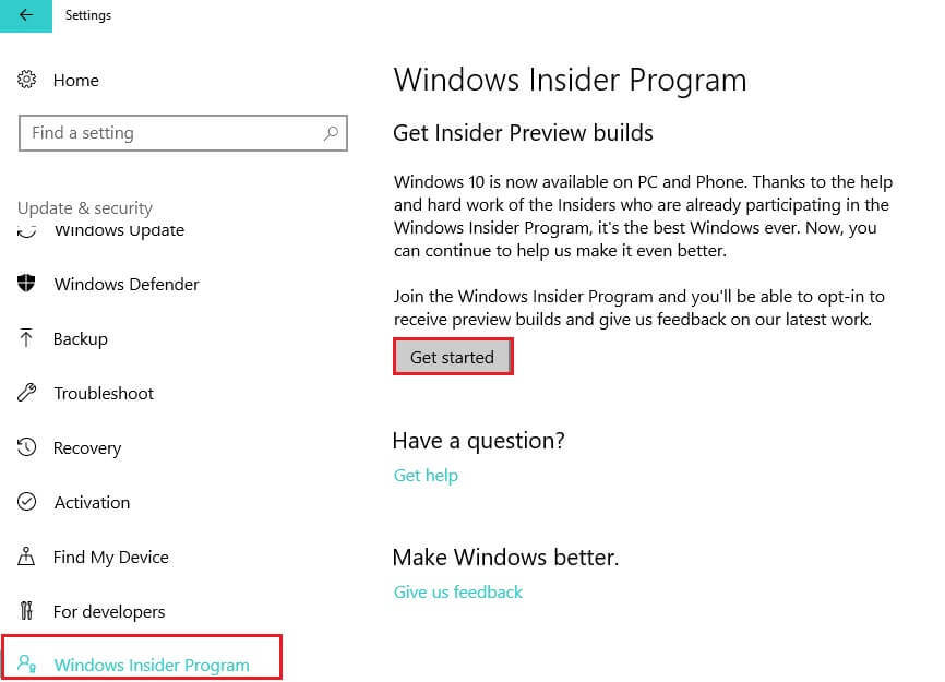 برنامج windows insider