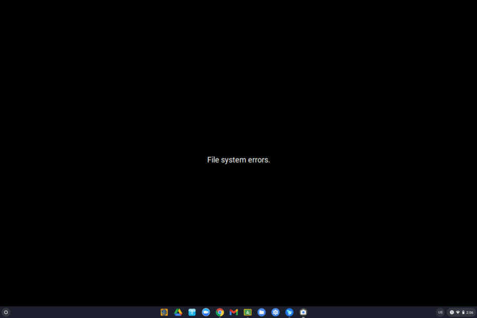 Errori del file system della fotocamera del Chromebook