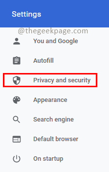 ความเป็นส่วนตัว ความปลอดภัย Chrome Min