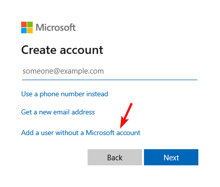 Pievienojiet lietotāju bez Microsoft konta