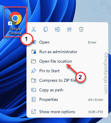 Ubicación mínima de archivo abierto de Chrome