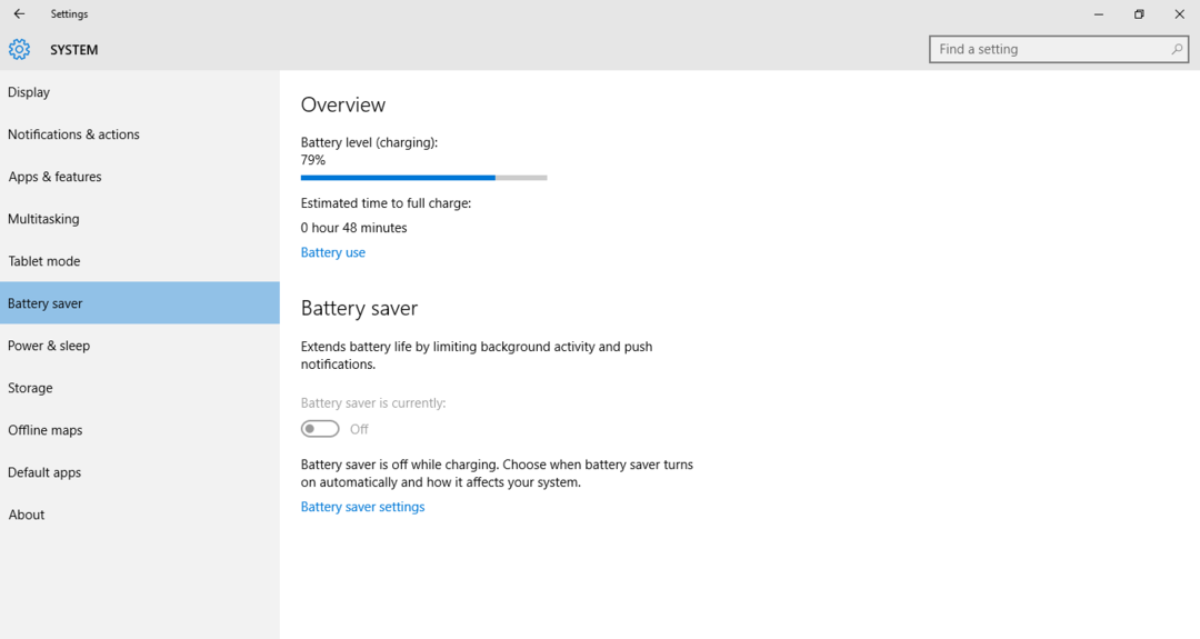 Găsiți aplicații consumatoare de baterii folosind Battery Saver în Windows 10