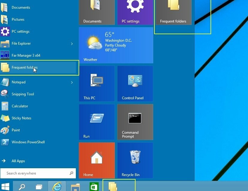 כיצד להצמיד תיקיות לתפריט התחלה ב- Windows 10