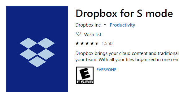 Dropbox S mód