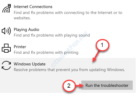 Poradce při potížích se službou Windows Update