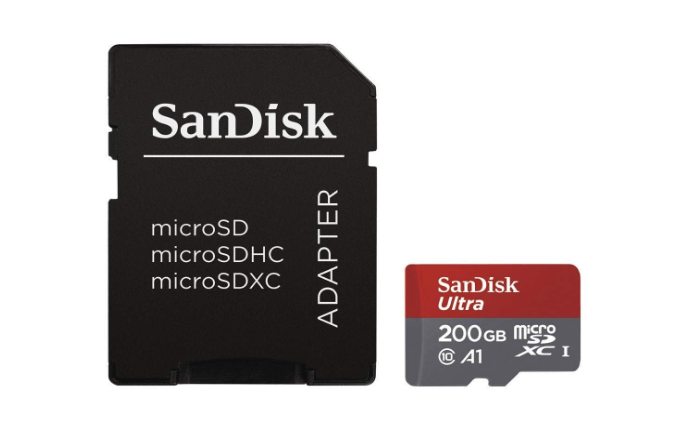 Sandisk Ultra 200GB Micro SDXC UHS-I-kaart met adapter