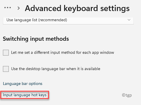 Pengaturan Keyboard Tingkat Lanjut Mengalihkan Metode Input Bahasa Input Tombol Pintas Min