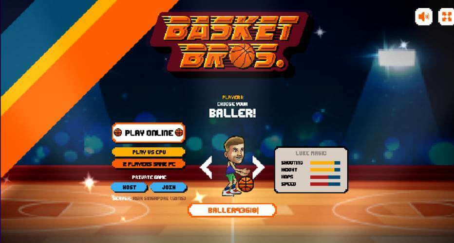 オンラインバスケットボールゲーム