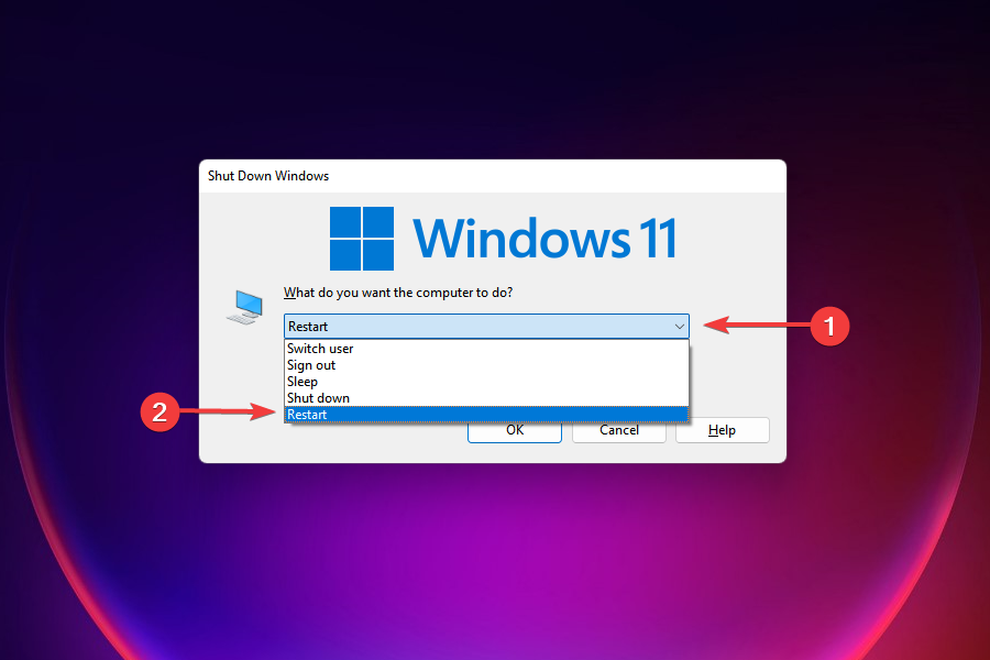 Mulai ulang Windows 11