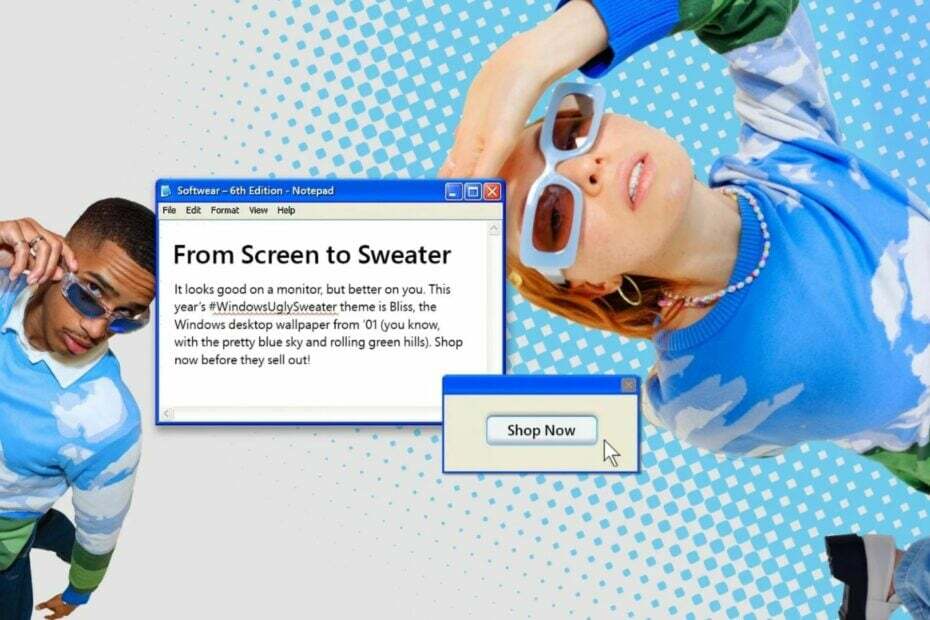 Brzydki sweterek z Windowsa