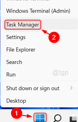 Åbn Task Manager fra startknappen Win11