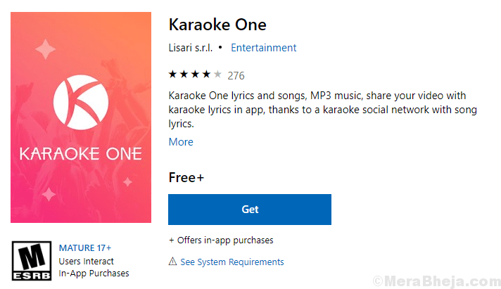 Karaoke One Microsoftova trgovina Min
