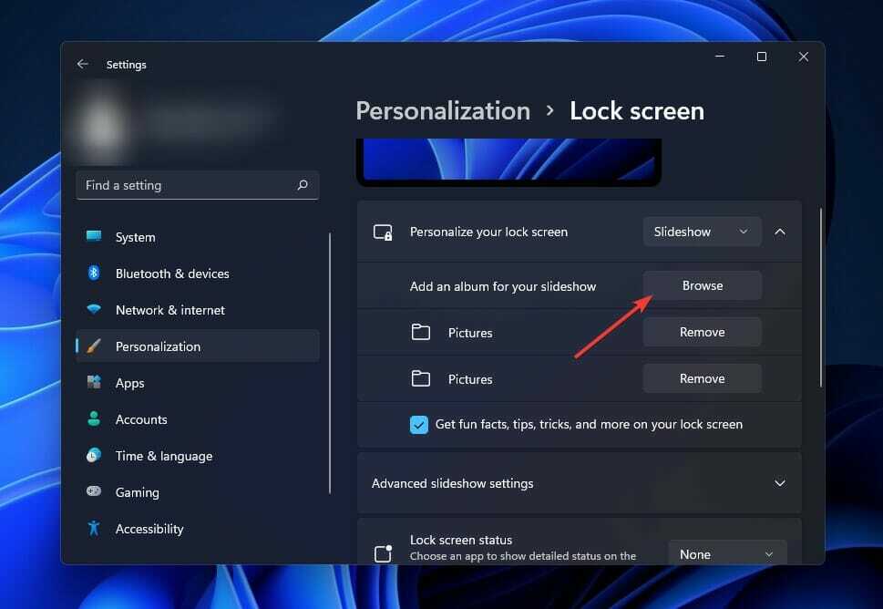 Sfoglia la presentazione della schermata di blocco di Windows 11 non funziona