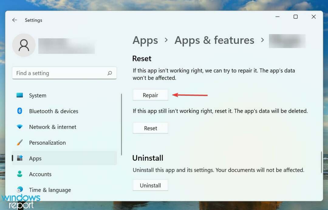App reparieren, um Laufzeitfehler windows 11 zu beheben