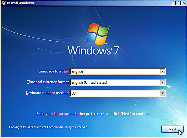 Windows 7 tehaseseadetele lähtestamine.
