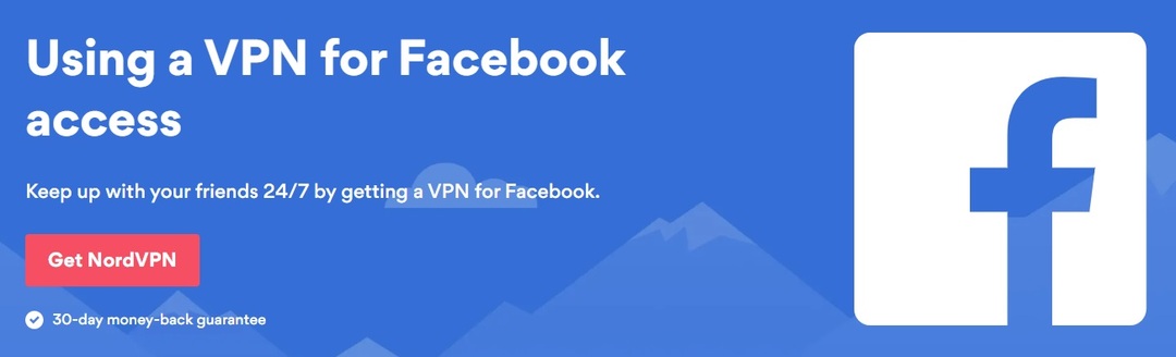 NordVPN Facebook'un engellemesini kaldırabilir