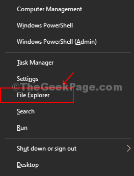 Drücken Sie Windows + X und klicken Sie auf Datei-Explorer