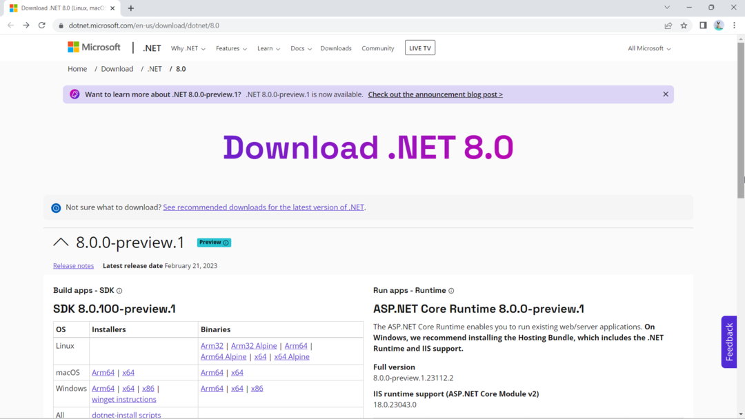 Microsoft .NET 8: kuidas alla laadida ja installida