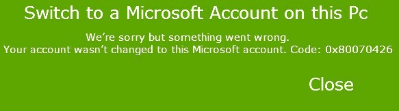 Vaš račun nije promijenjen u ovaj Microsoftov račun u sustavu Windows 8.1 ili Windows 10 Fix