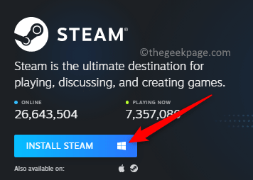 Página oficial de Steam Descargar ejecutable mínimo