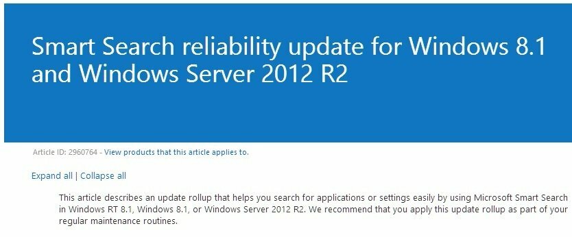 Η Microsoft βελτιώνει τη λειτουργία έξυπνης αναζήτησης στα Windows 8.1, 10
