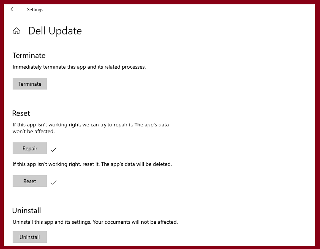 Dell Update fungerar inte Windows 10