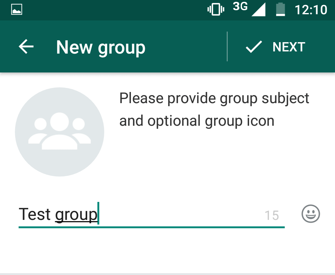 создание тестовой группы для проверки