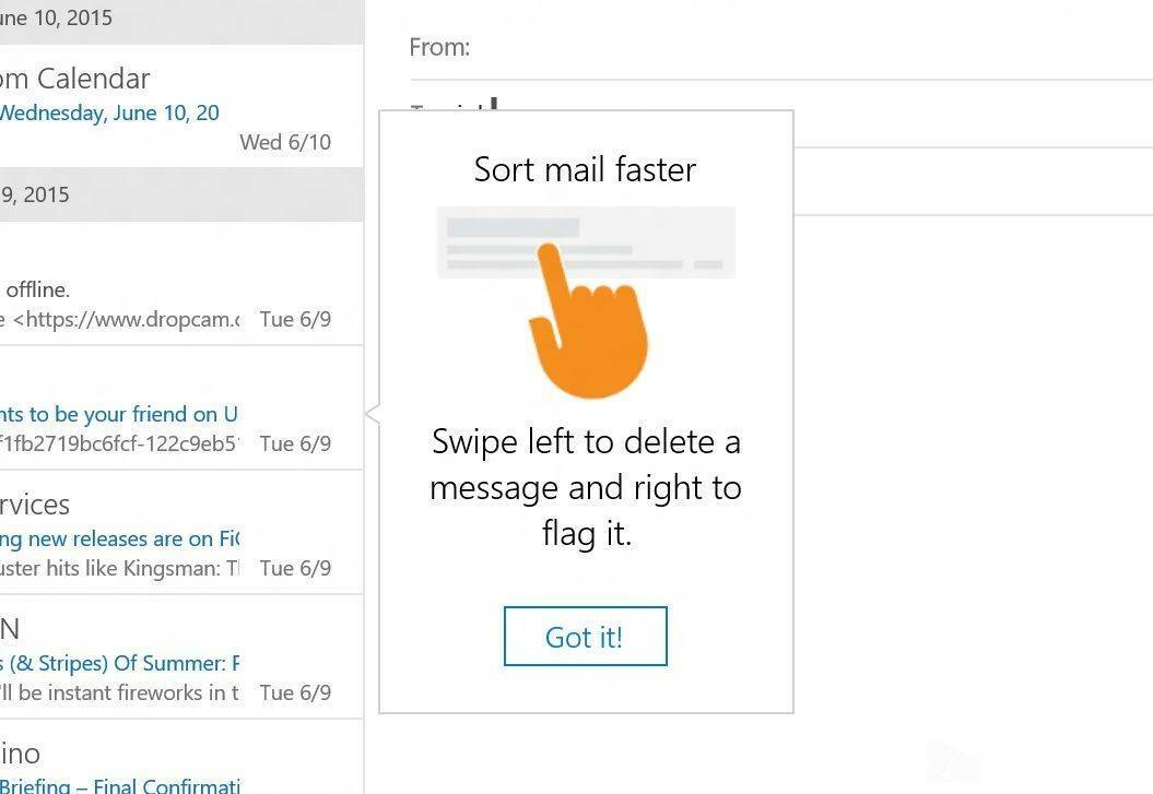 applications de calendrier de messagerie Windows 10 mises à jour