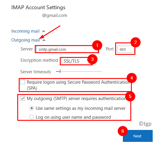 Outlook Imao Inställningar för utgående e-post Min
