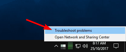 probleemide tõrkeotsing Interneti-ühendus pärast unerežiimi puudub Windows 10